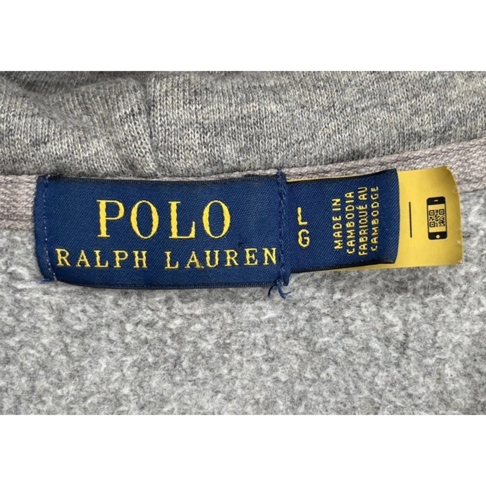 Polo Ralph Lauren Womens LG Hoodie Full Zip Fleece Sweatshirt Heather Gray EUC - Picture 5 of 8
